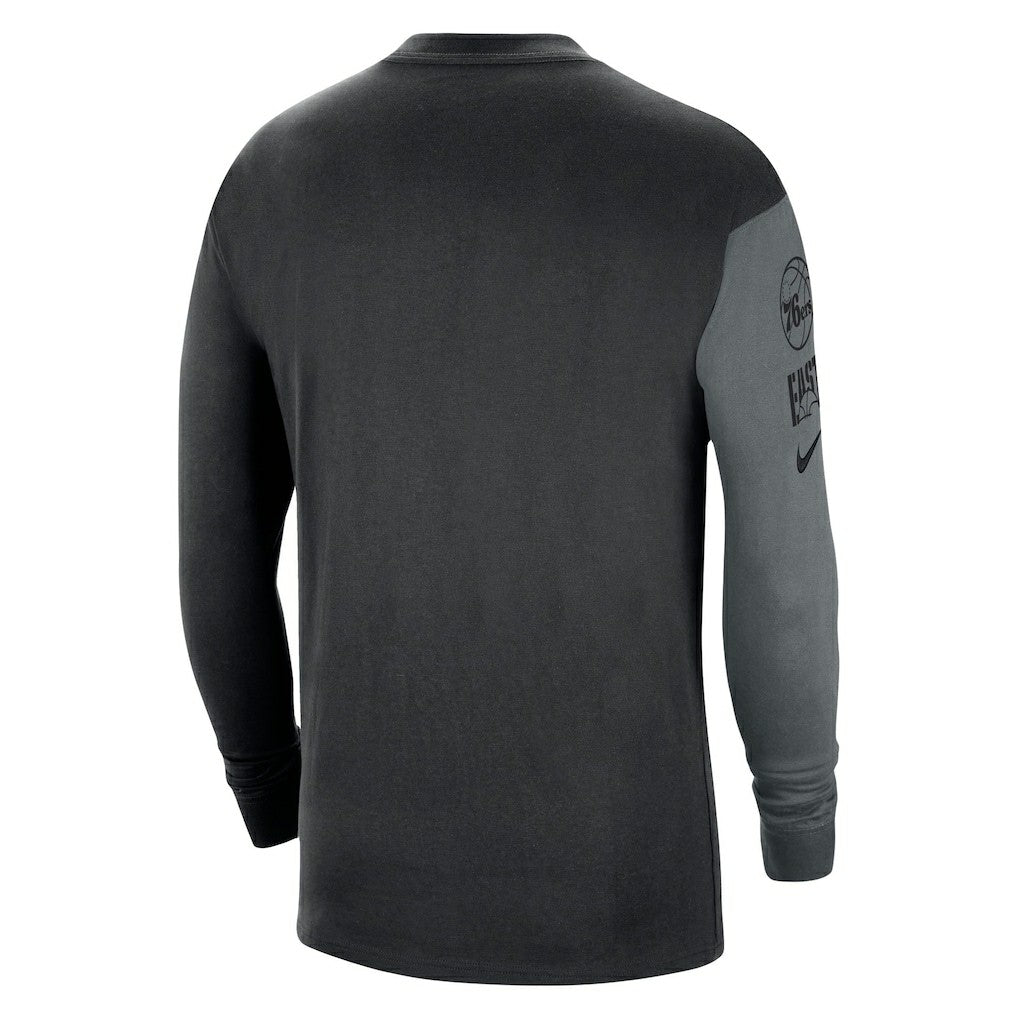 Nike - Philadelphia 76ers Courtside Versus Flight MAX90 Long Sleeve T-Shirt - Black