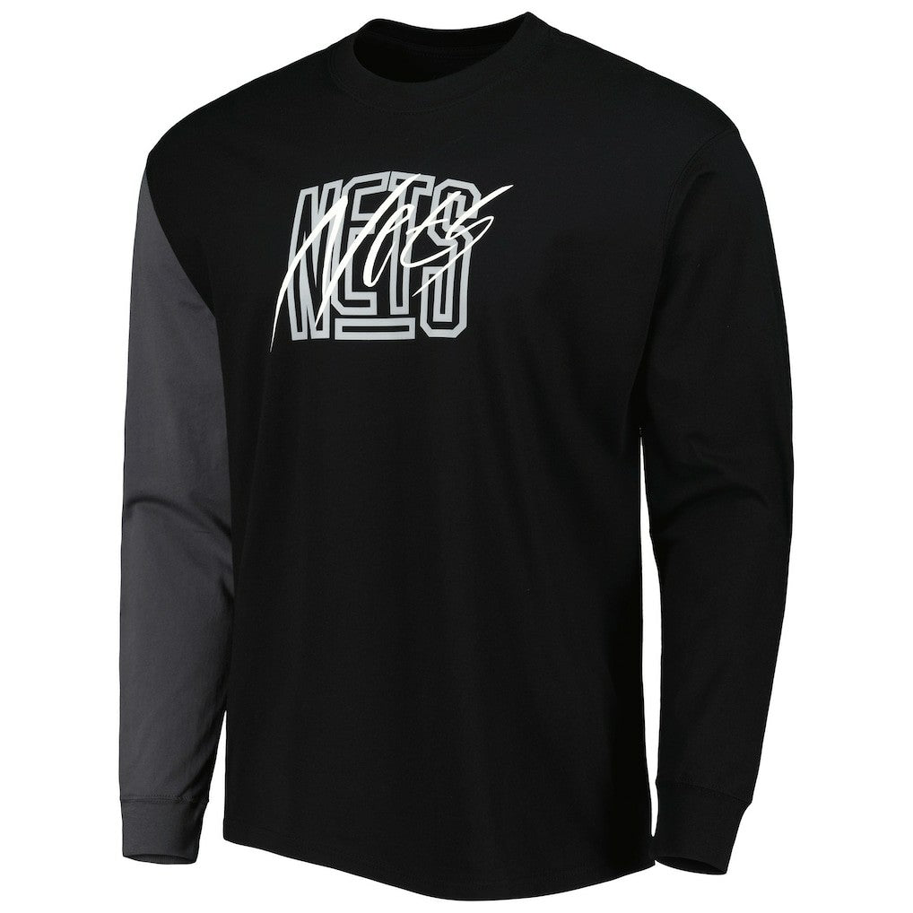 Nike - Brooklyn Nets Courtside Versus Flight MAX90 Long Sleeve T-Shirt - Black