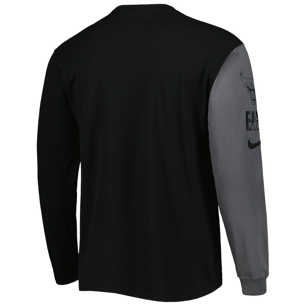 Nike - Chicago Bulls Courtside Versus Flight MAX90 Long Sleeve T-Shirt - Black
