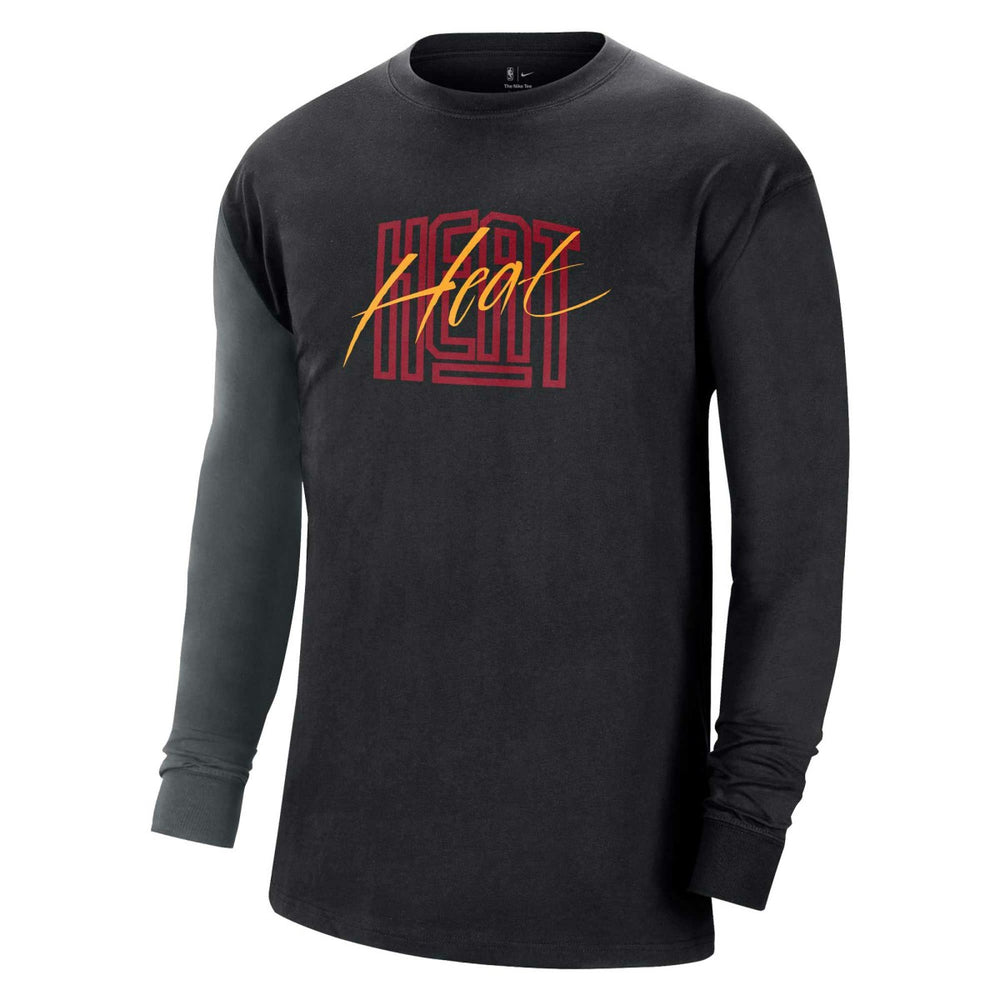 Nike - Miami Heat Courtside Versus Flight MAX90 Long Sleeve T-Shirt - Black