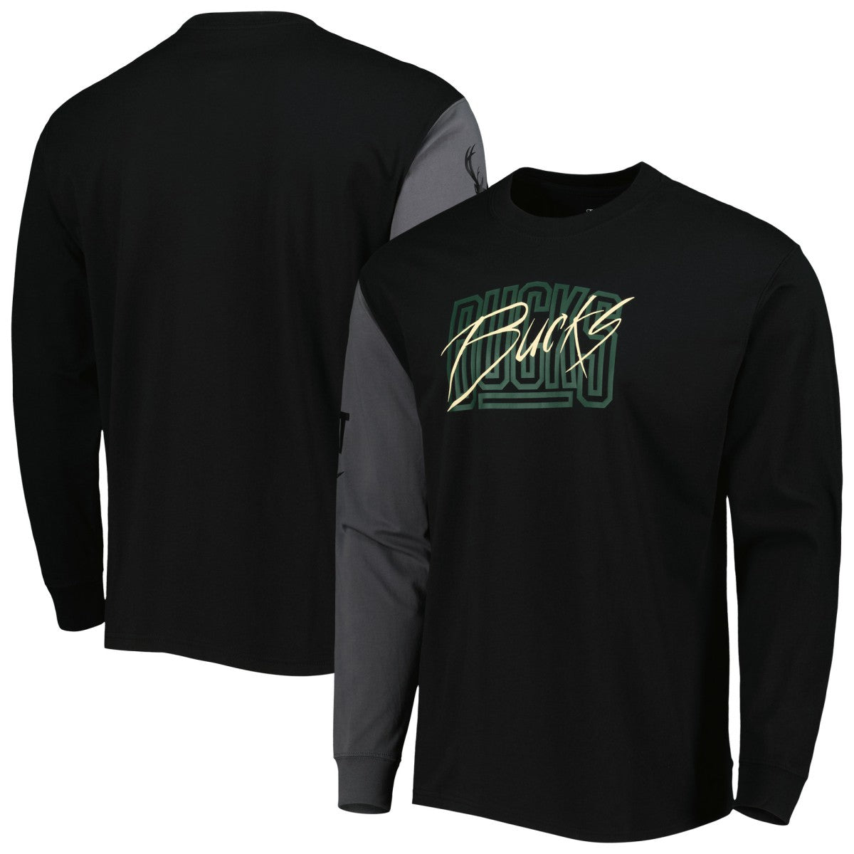 Nike - Milwaukee Bucks Courtside Versus Flight MAX90 Long Sleeve T-Shirt - Black