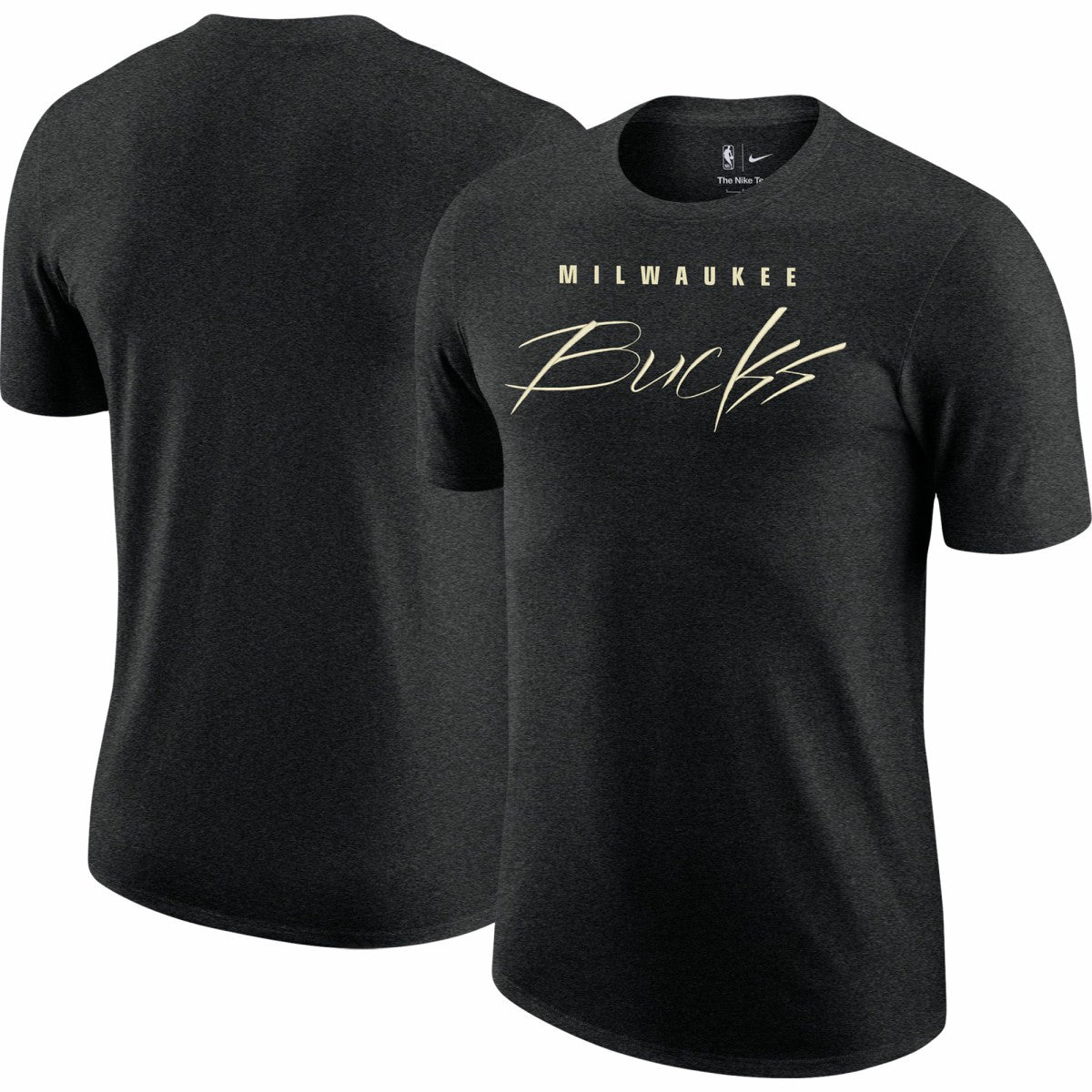 Nike - Milwaukee Bucks Courtside Versus Flight Max90 T-Shirt - Heather Black
