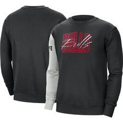 Nike - Chicago Bulls Courtside Versus Force & Flight Pullover Sweatshirt - Black/Heather Gray