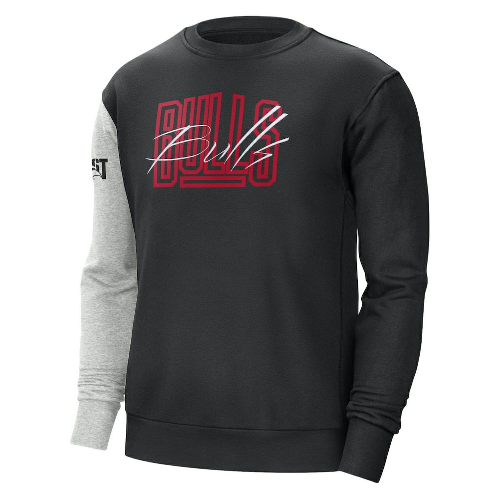 Nike - Chicago Bulls Courtside Versus Force & Flight Pullover Sweatshirt - Black/Heather Gray