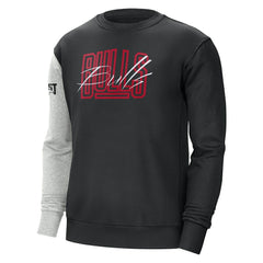 Nike - Chicago Bulls Courtside Versus Force & Flight Pullover Sweatshirt - Black/Heather Gray