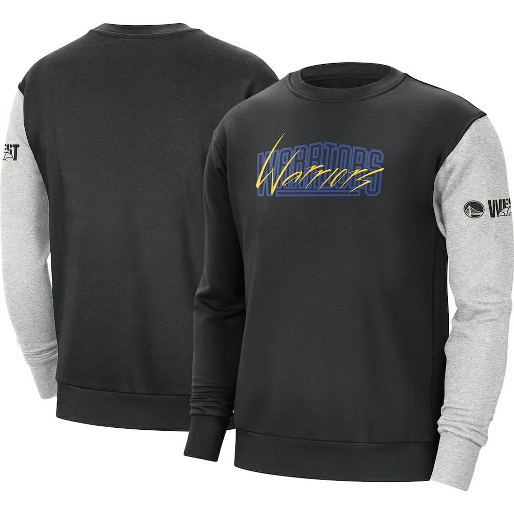 Nike - Golden State Warriors Courtside Versus Force & Flight Pullover Sweatshirt - Black/Heather Gray