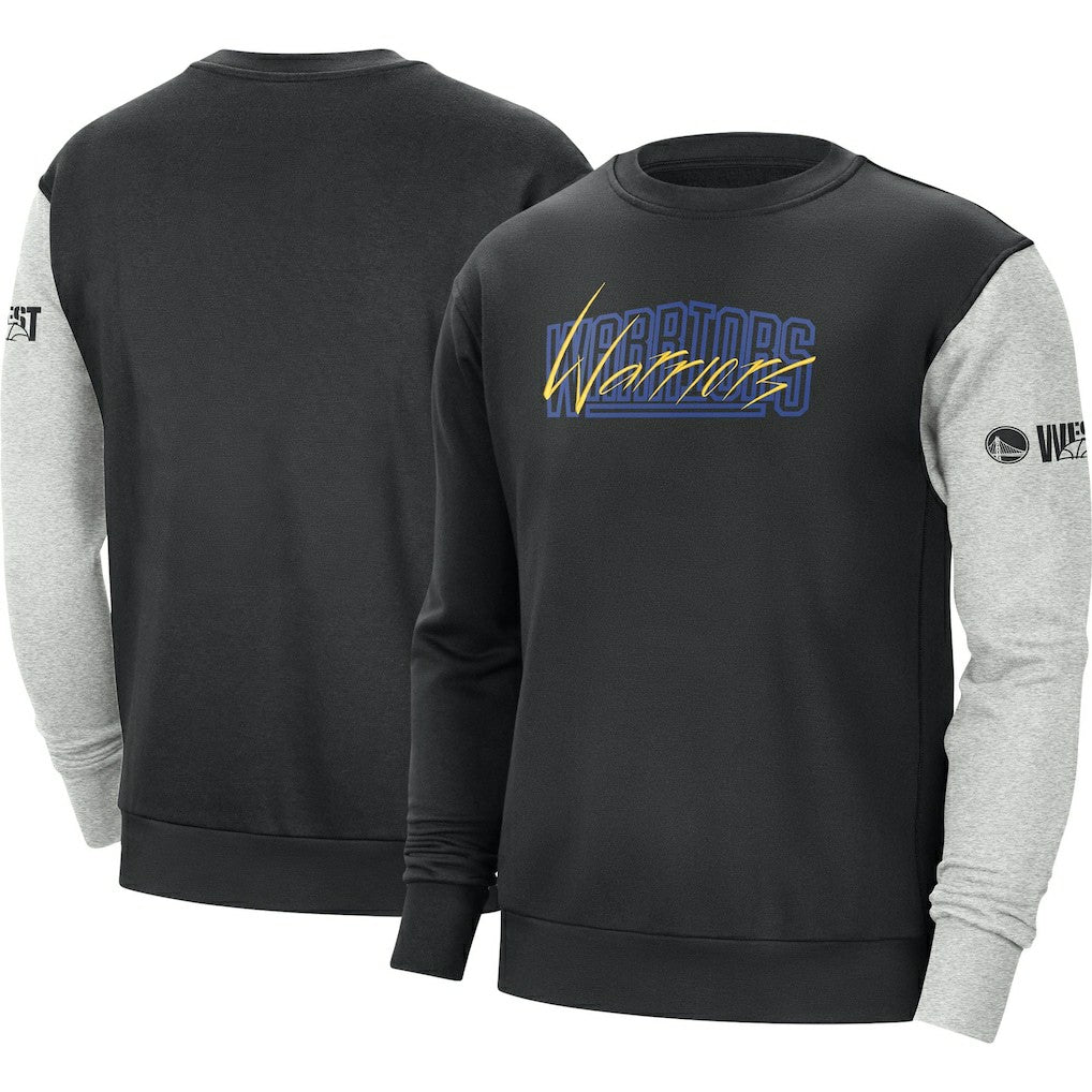 Nike - Golden State Warriors Courtside Versus Force & Flight Pullover Sweatshirt - Black/Heather Gray
