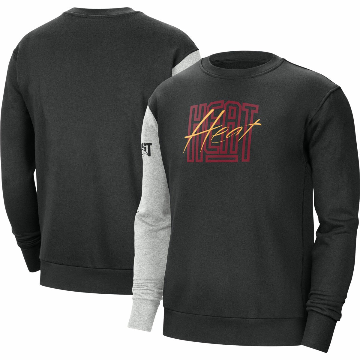 Nike - Miami Heat Courtside Versus Force & Flight Pullover Sweatshirt - Black/Heather Gray