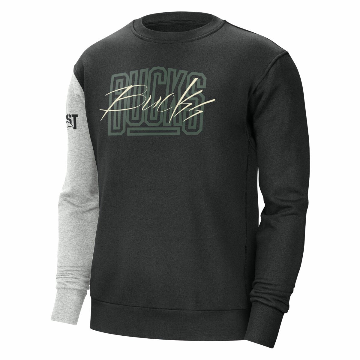 Nike - Milwaukee Bucks Courtside Versus Force & Flight Pullover Sweatshirt - Black/Heather Gray