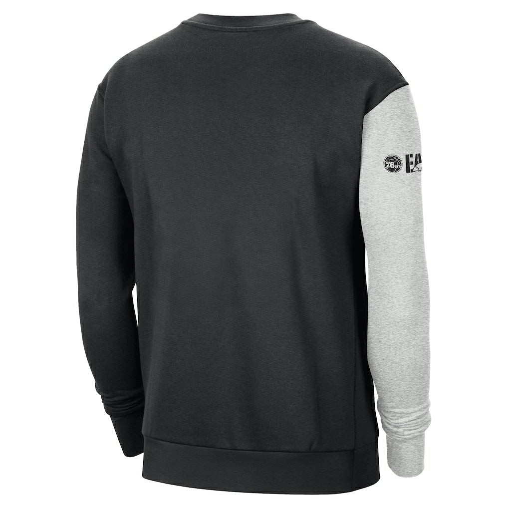 Nike - Philadelphia 76ers Courtside Versus Force & Flight Pullover Sweatshirt - Black/Heather Gray