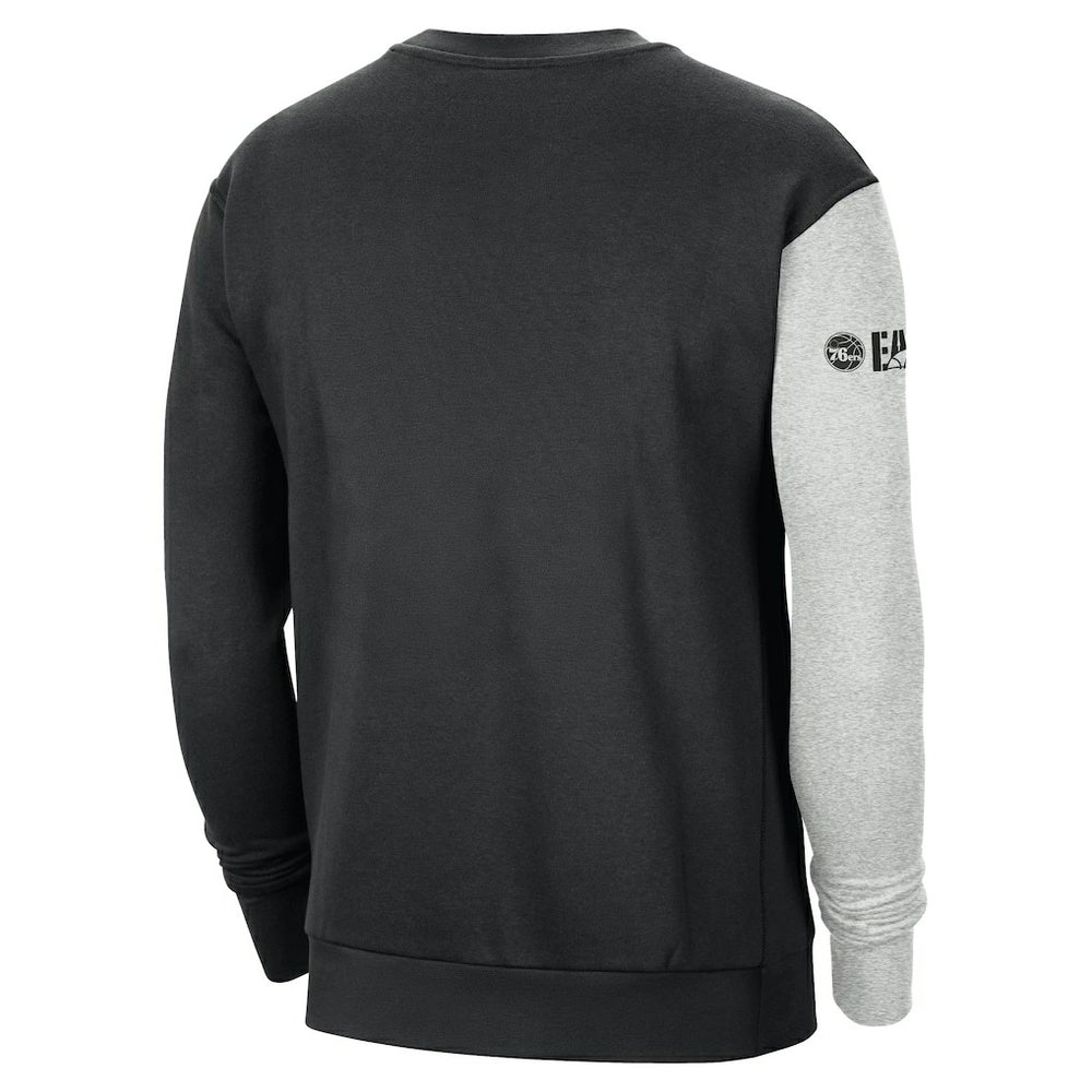 Nike - Philadelphia 76ers Courtside Versus Force & Flight Pullover Sweatshirt - Black/Heather Gray