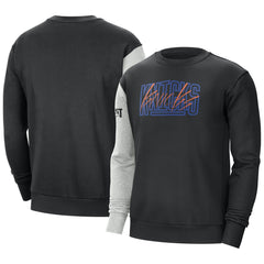 Nike - New York Knicks Courtside Versus Force & Flight Pullover Sweatshirt - Black/Heather Gray