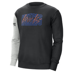 Nike - New York Knicks Courtside Versus Force & Flight Pullover Sweatshirt - Black/Heather Gray