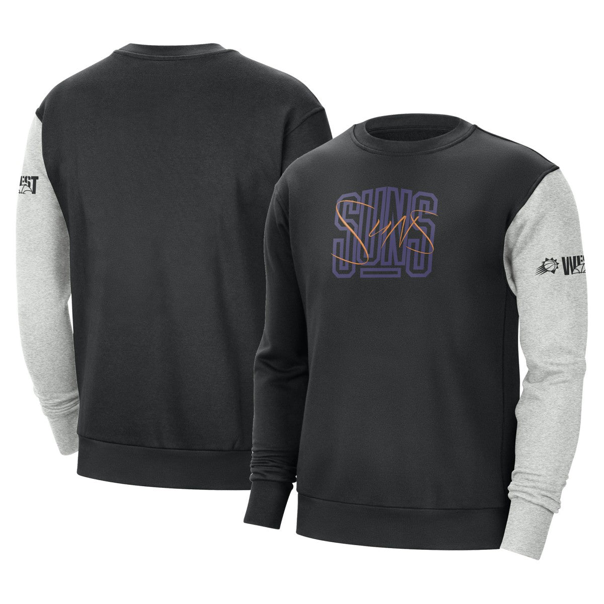 Nike - Phoenix Suns Courtside Versus Force & Flight Pullover Sweatshirt - Black/Heather Gray