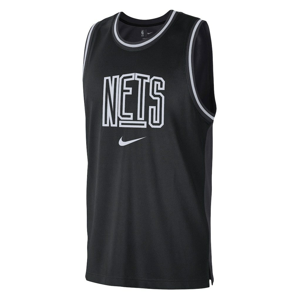 Nike - Brooklyn Nets Courtside Versus Force Split DNA Performance Mesh Tank Top - Black/Anthracite