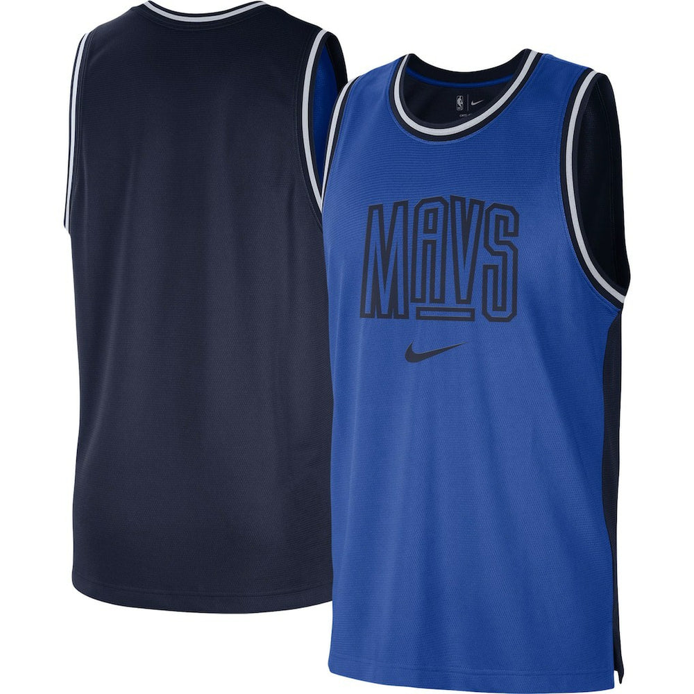 Nike - Dallas Mavericks Courtside Versus Force Split DNA Performance Mesh Tank Top - Blue/Navy