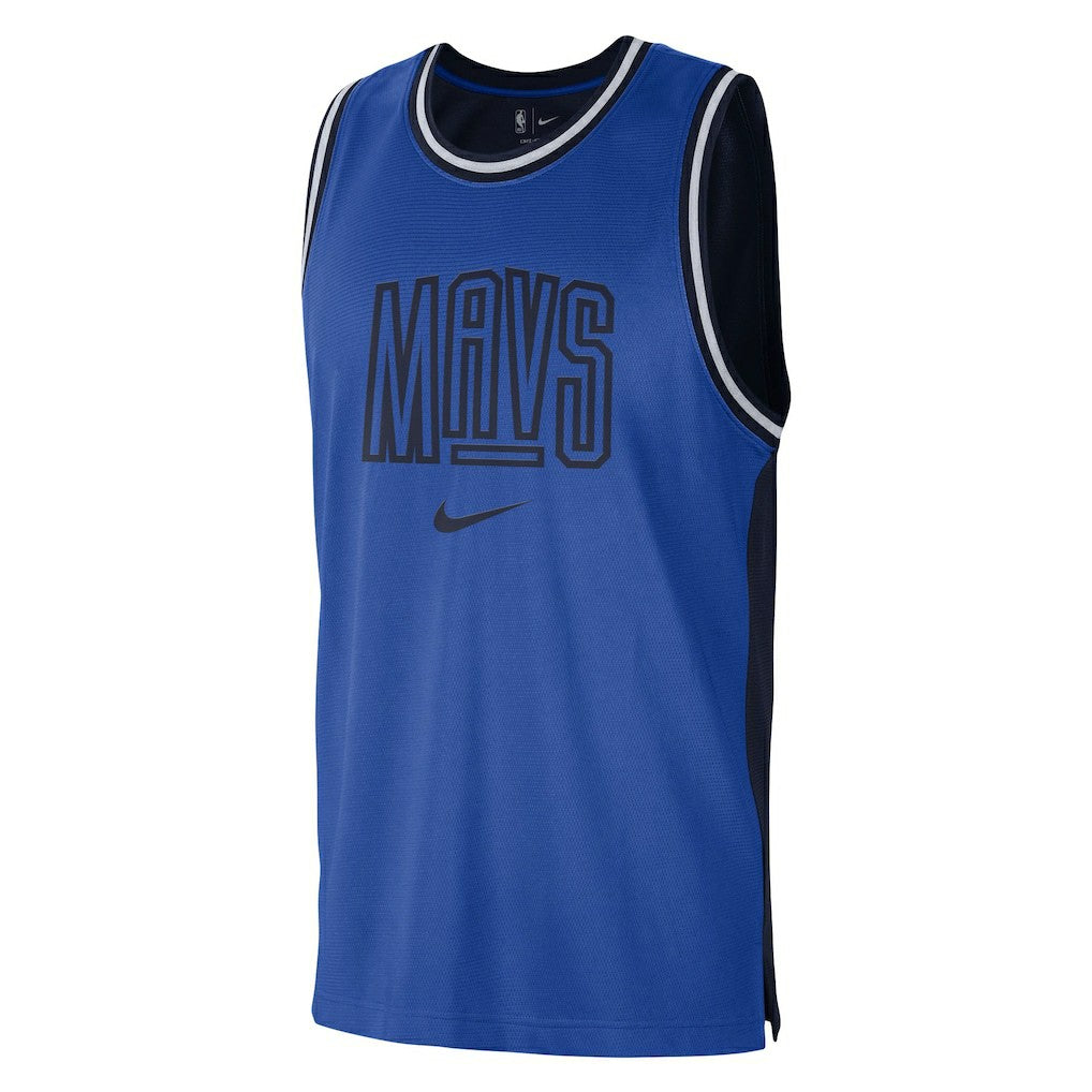 Nike - Dallas Mavericks Courtside Versus Force Split DNA Performance Mesh Tank Top - Blue/Navy