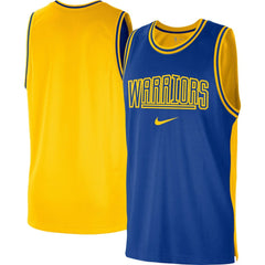 Nike - Golden State Warriors Courtside Versus Force Split DNA Performance Mesh Tank Top - Royal/Gold