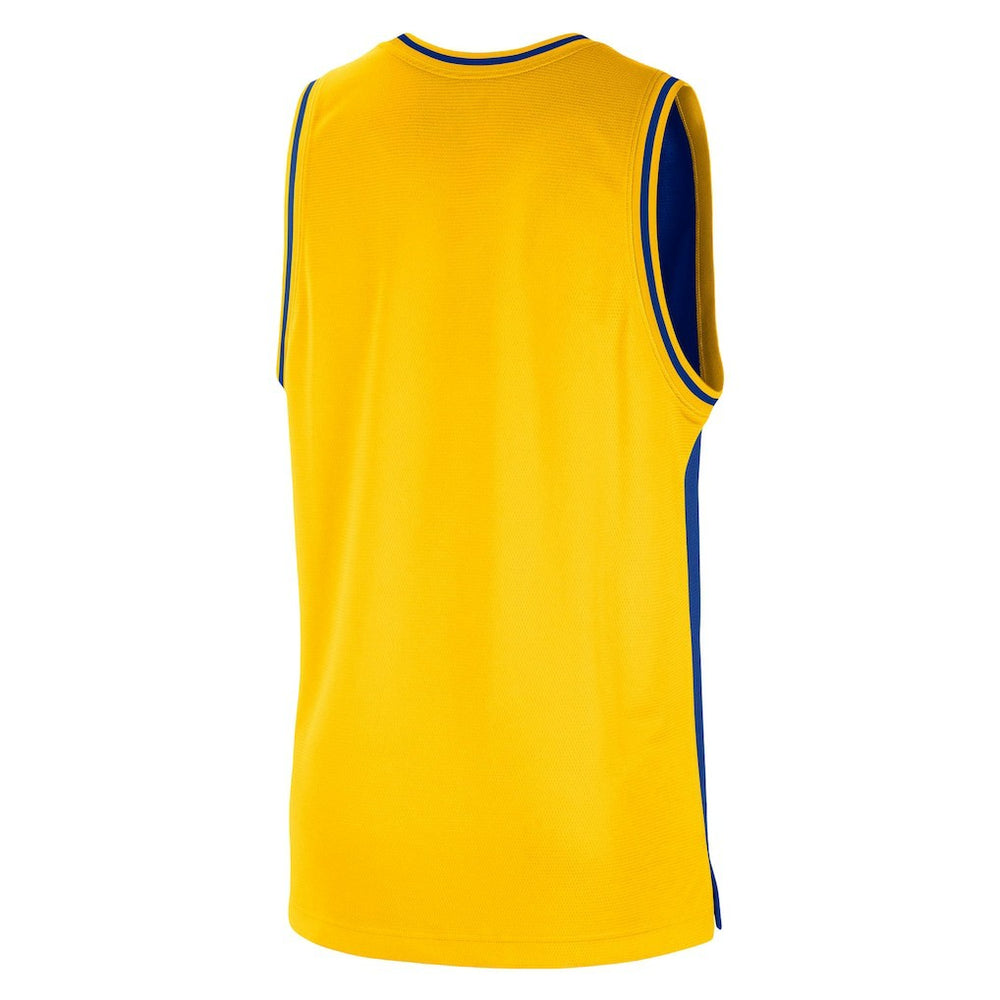 Nike - Golden State Warriors Courtside Versus Force Split DNA Performance Mesh Tank Top - Royal/Gold