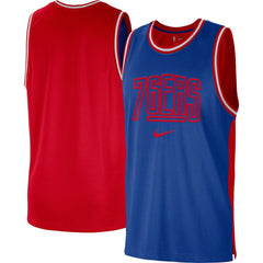 Nike - Philadelphia 76ers Courtside Versus Force Split DNA Performance Mesh Tank Top - Royal/Red