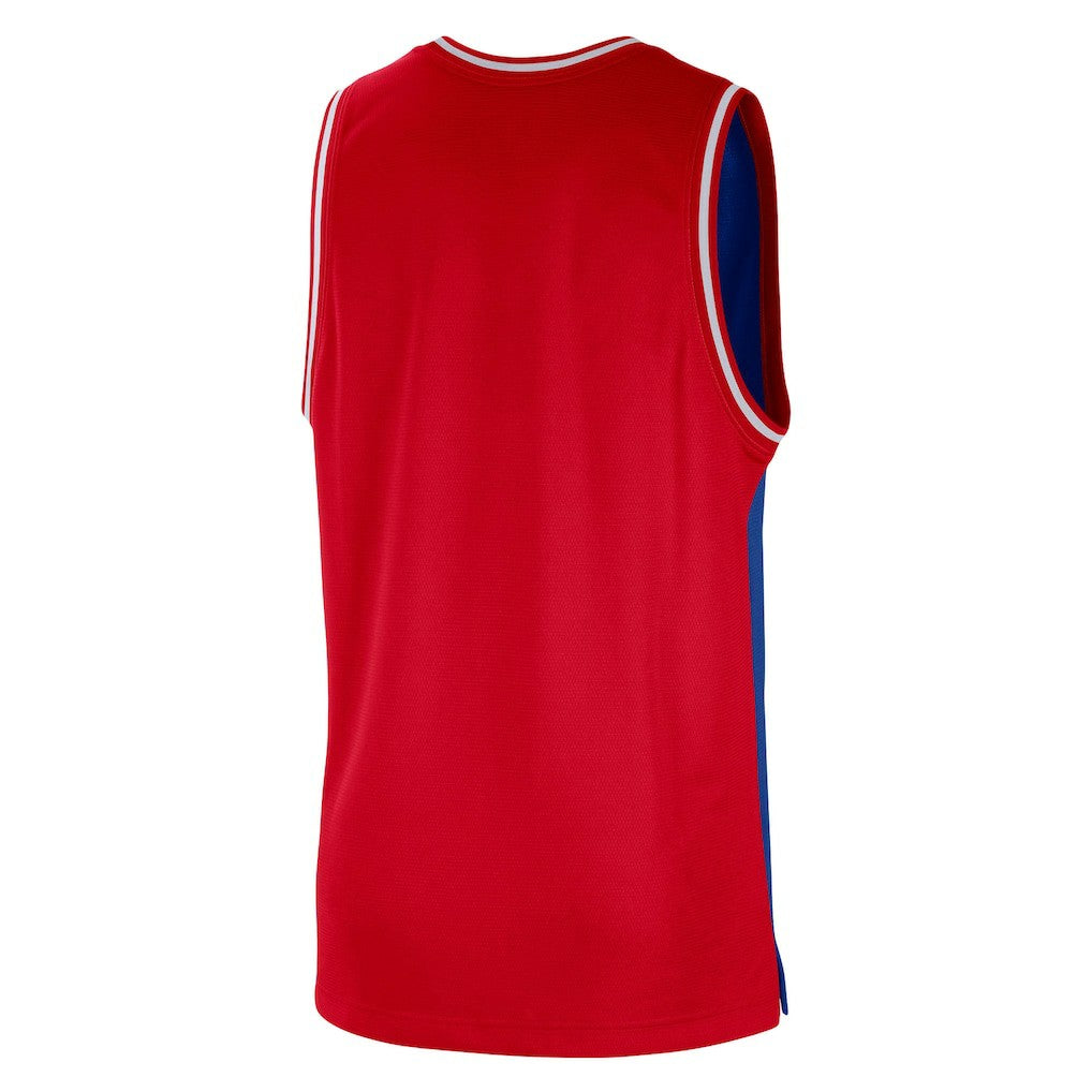 Nike - Philadelphia 76ers Courtside Versus Force Split DNA Performance Mesh Tank Top - Royal/Red