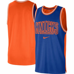 Nike - New York Knicks Courtside Versus Force Split DNA Performance Mesh Tank Top - Blue/Orange