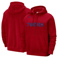 Nike - Philadelphia 76ers Courtside Versus Stitch Split Pullover Hoodie - Red
