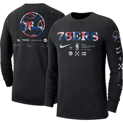 Nike - Philadelphia 76ers Essential Air Traffic Control Long Sleeve T-Shirt - Black