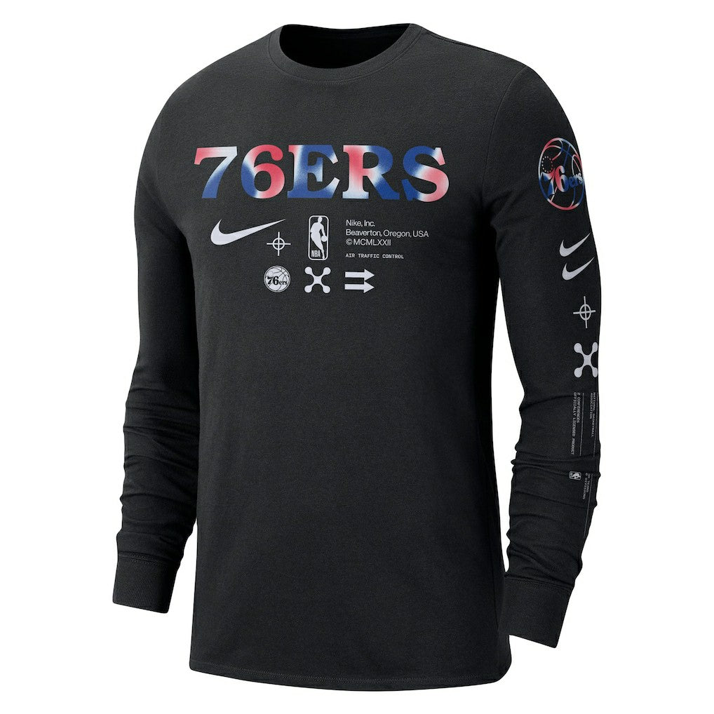 Nike - Philadelphia 76ers Essential Air Traffic Control Long Sleeve T-Shirt - Black