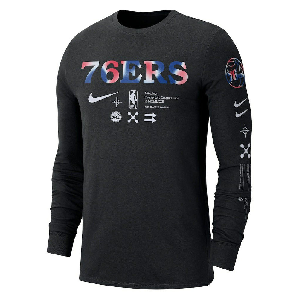 Nike - Philadelphia 76ers Essential Air Traffic Control Long Sleeve T-Shirt - Black