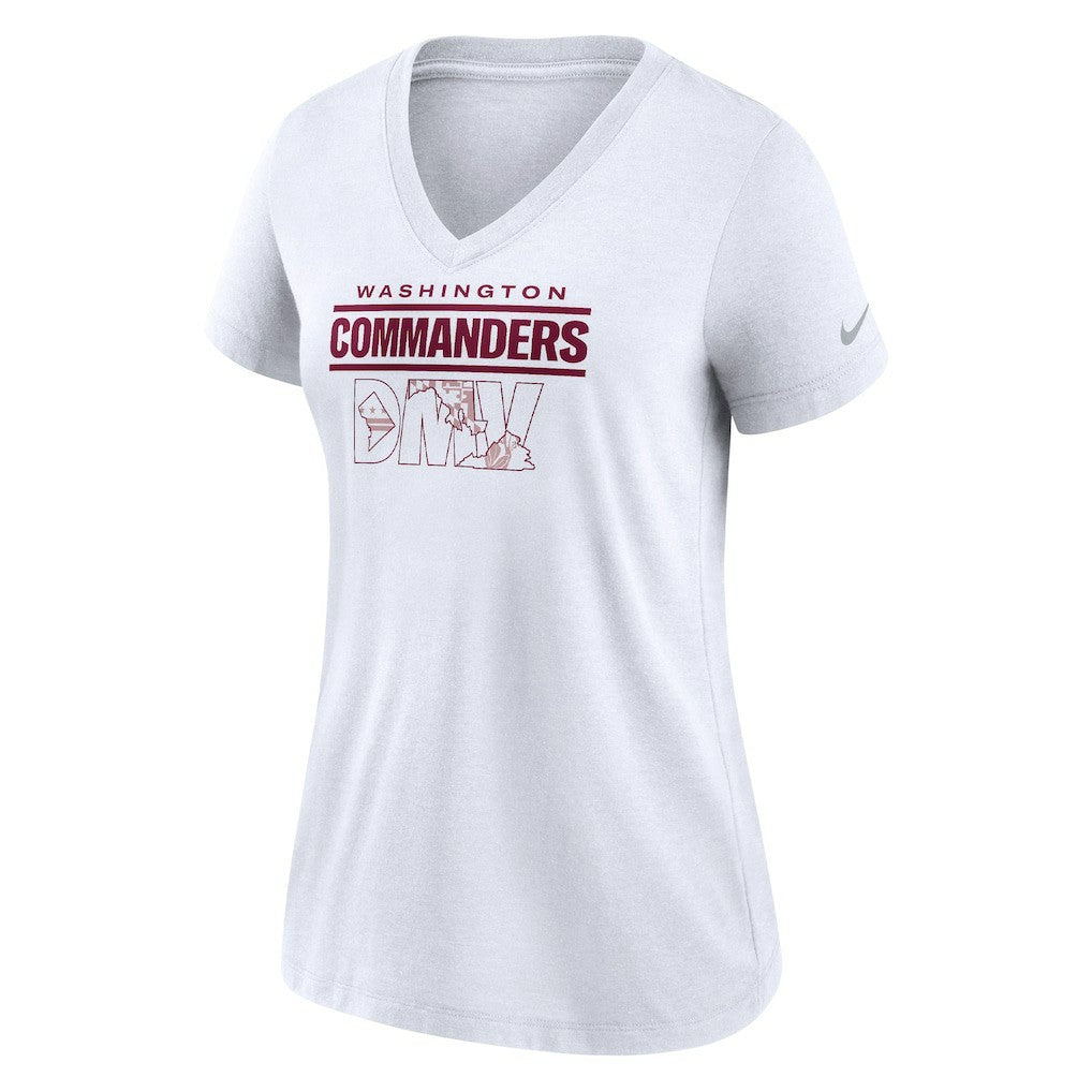 Washington Commanders Women's Hometown Collection Tri-Blend V-Neck T-Shirt White - Nike