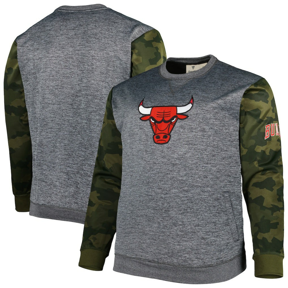 Fanatics - Chicago Bulls Big & Tall Camo Stitched Sweatshirt - Heather Charcoal