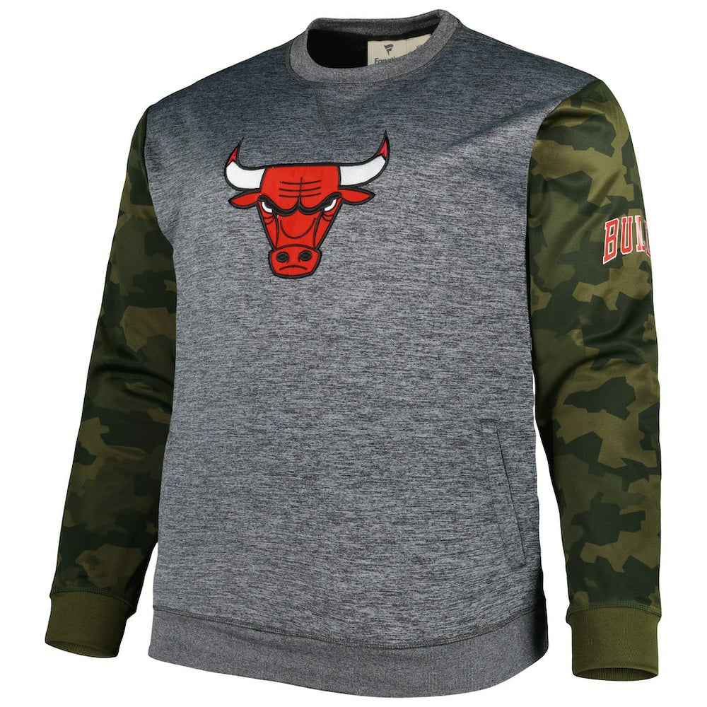 Fanatics - Chicago Bulls Big & Tall Camo Stitched Sweatshirt - Heather Charcoal