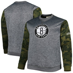 Fanatics - Brooklyn Nets Big & Tall Camo Stitched Sweatshirt - Heather Charcoal