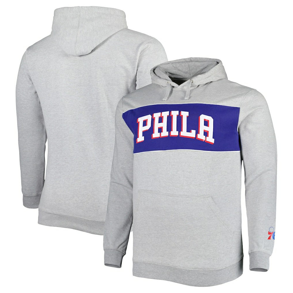 Fanatics - Philadelphia 76ers Big & Tall Wordmark Pullover Hoodie - Heather Gray