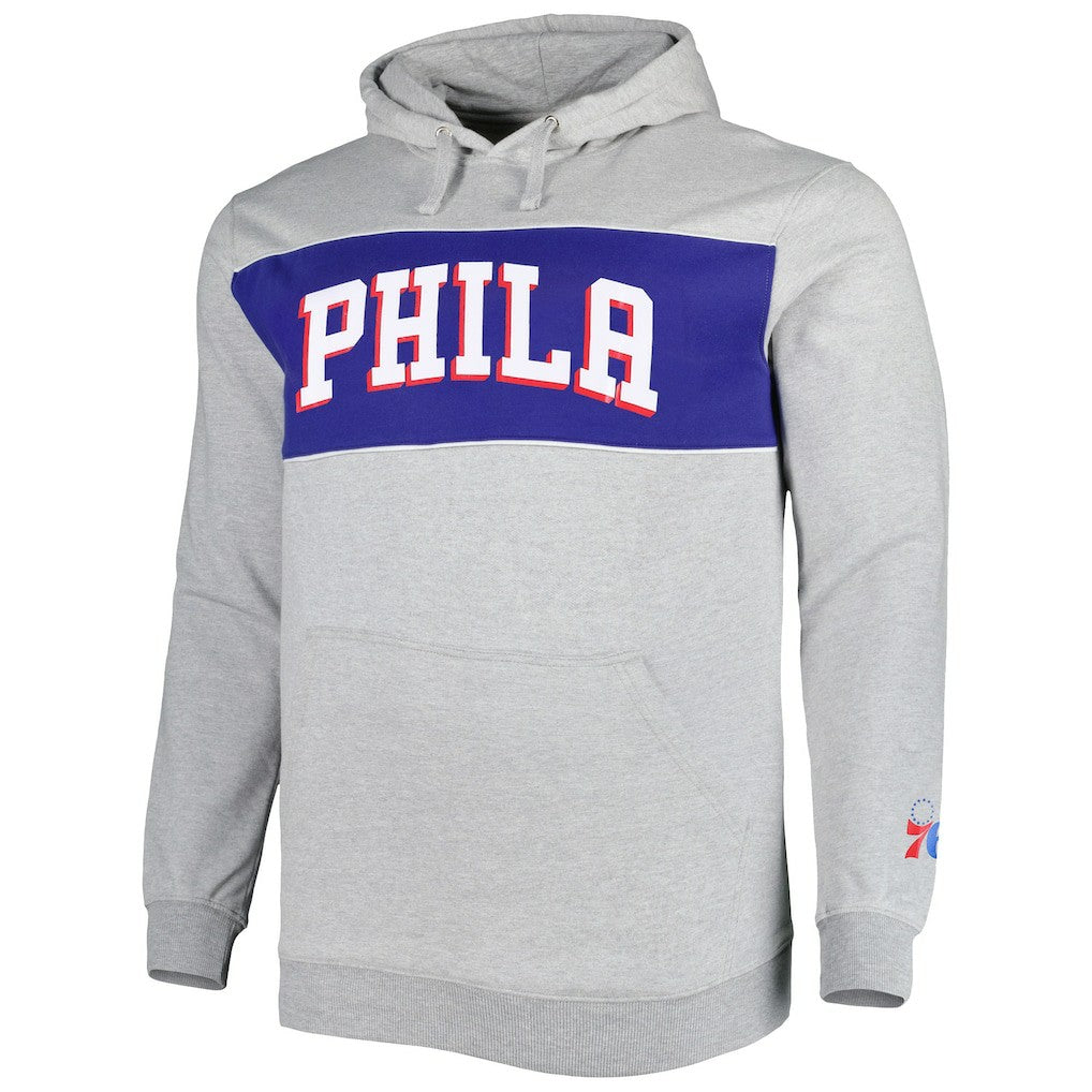 Fanatics - Philadelphia 76ers Big & Tall Wordmark Pullover Hoodie - Heather Gray