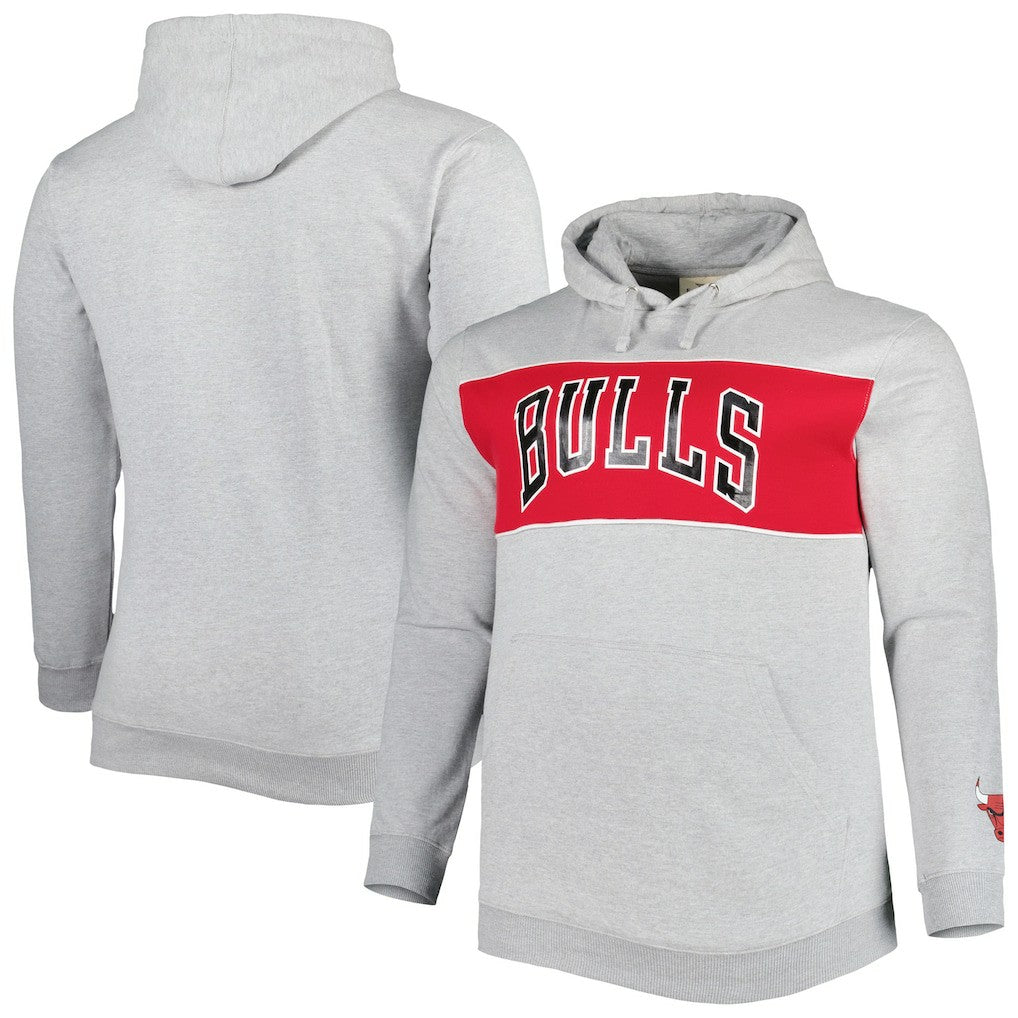 Fanatics - Chicago Bulls Big & Tall Wordmark Pullover Hoodie - Heather Gray