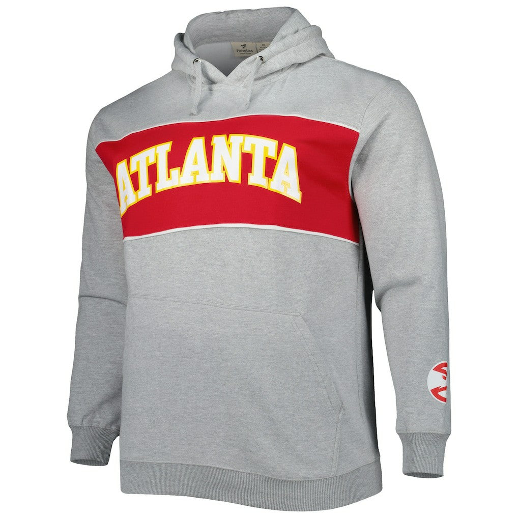Fanatics - Atlanta Hawks Big & Tall Wordmark Pullover Hoodie - Heather Gray