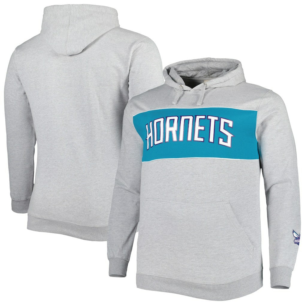 Fanatics - Charlotte Hornets Big & Tall Wordmark Pullover Hoodie - Heather Gray
