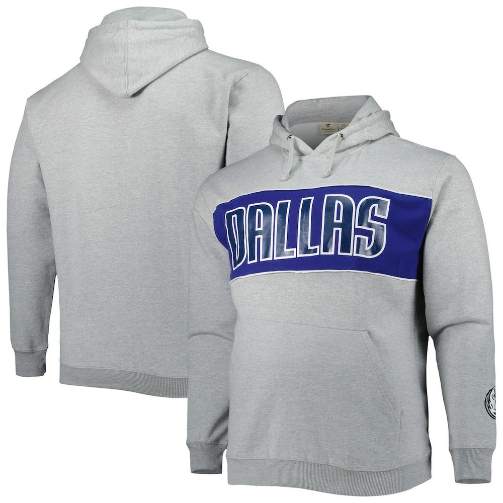 Fanatics - Dallas Mavericks Big & Tall Wordmark Pullover Hoodie - Heather Gray