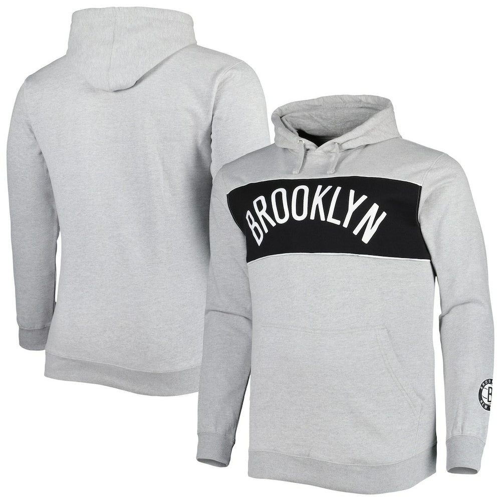 Fanatics - Brooklyn Nets Big & Tall Wordmark Pullover Hoodie - Heather Gray