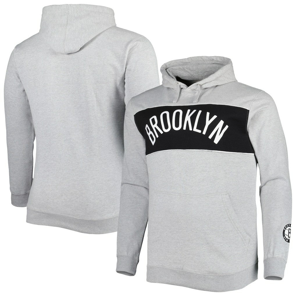 Fanatics - Brooklyn Nets Big & Tall Wordmark Pullover Hoodie - Heather Gray