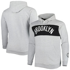 Fanatics - Brooklyn Nets Big & Tall Wordmark Pullover Hoodie - Heather Gray