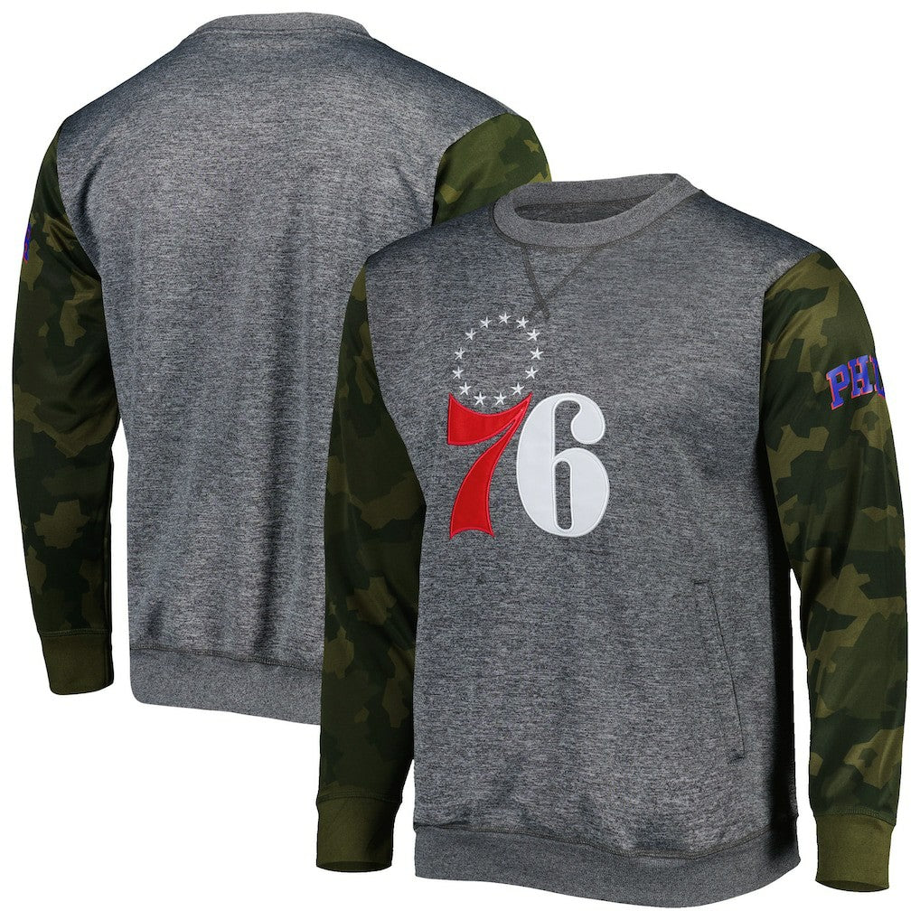 Fanatics - Philadelphia 76ers Camo Stitched Sweatshirt - Heather Charcoal