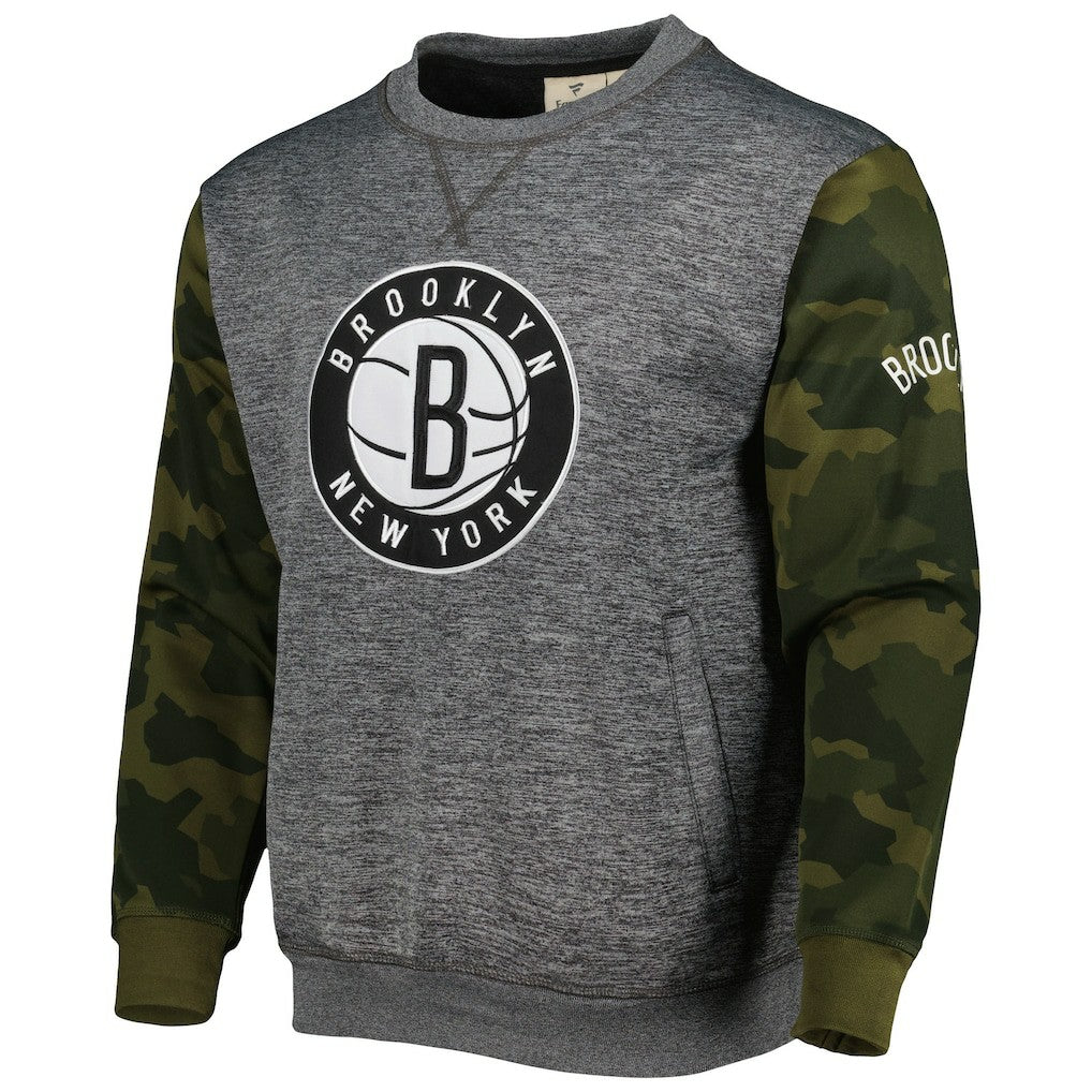 Fanatics - Brooklyn Nets Camo Stitched Sweatshirt - Heather Charcoal