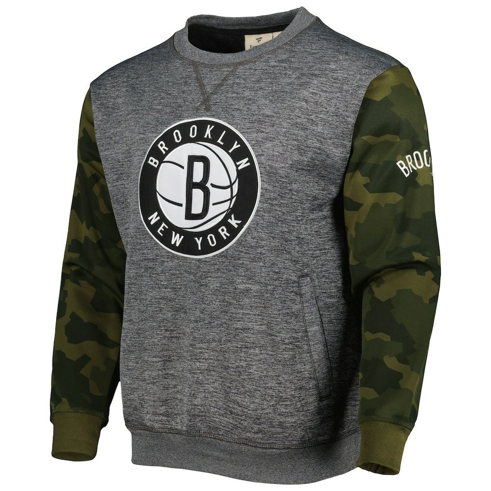 Fanatics - Brooklyn Nets Camo Stitched Sweatshirt - Heather Charcoal