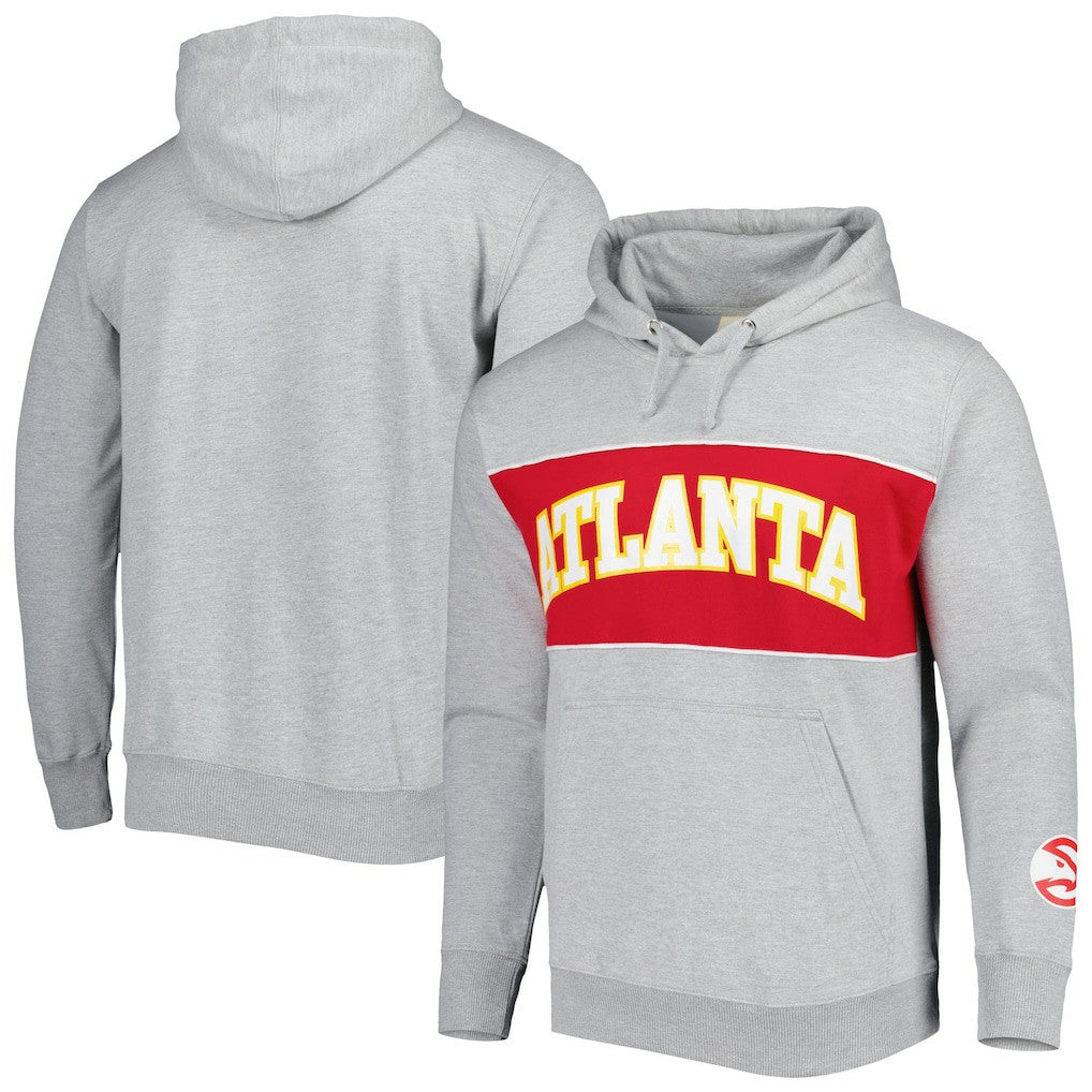Fanatics - Atlanta Hawks Wordmark French Terry Pullover Hoodie - Heather Gray