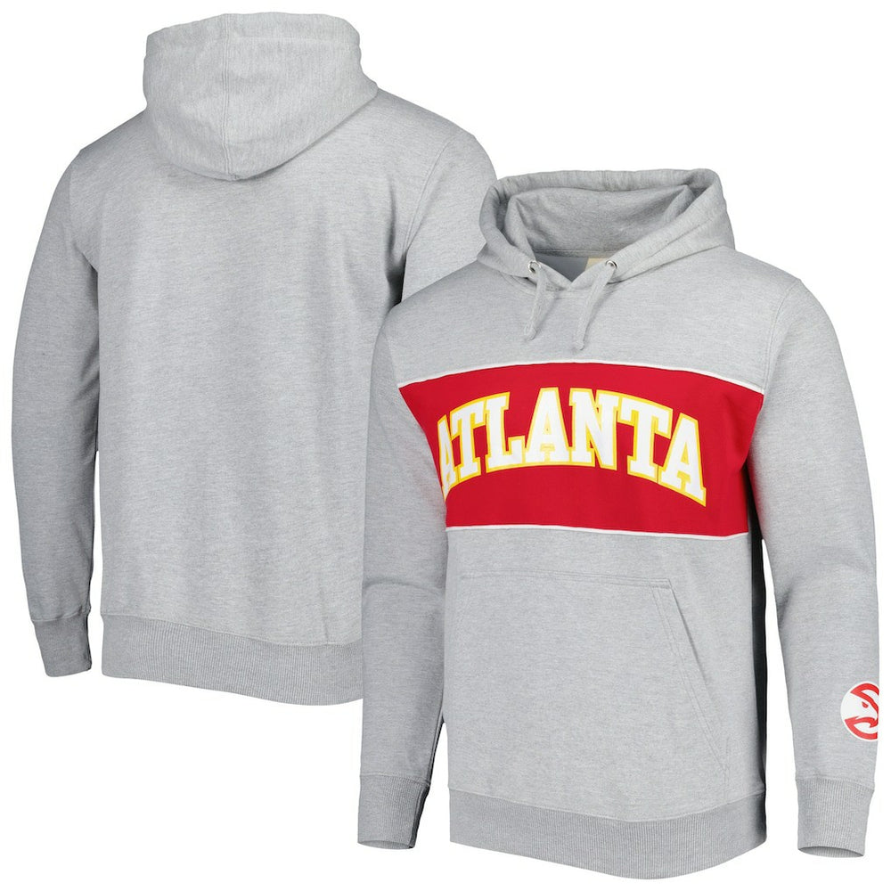 Fanatics - Atlanta Hawks Wordmark French Terry Pullover Hoodie - Heather Gray