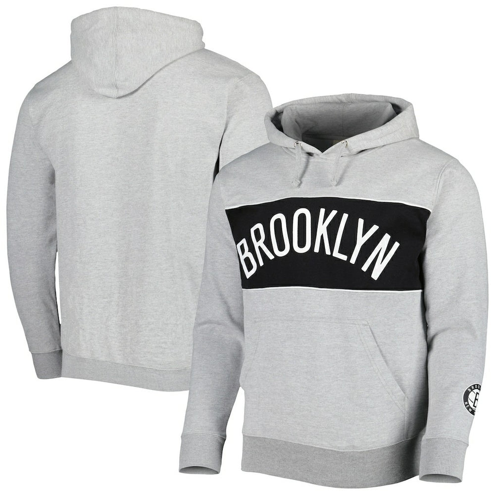 Fanatics - Brooklyn Nets Wordmark French Terry Pullover Hoodie - Heather Gray