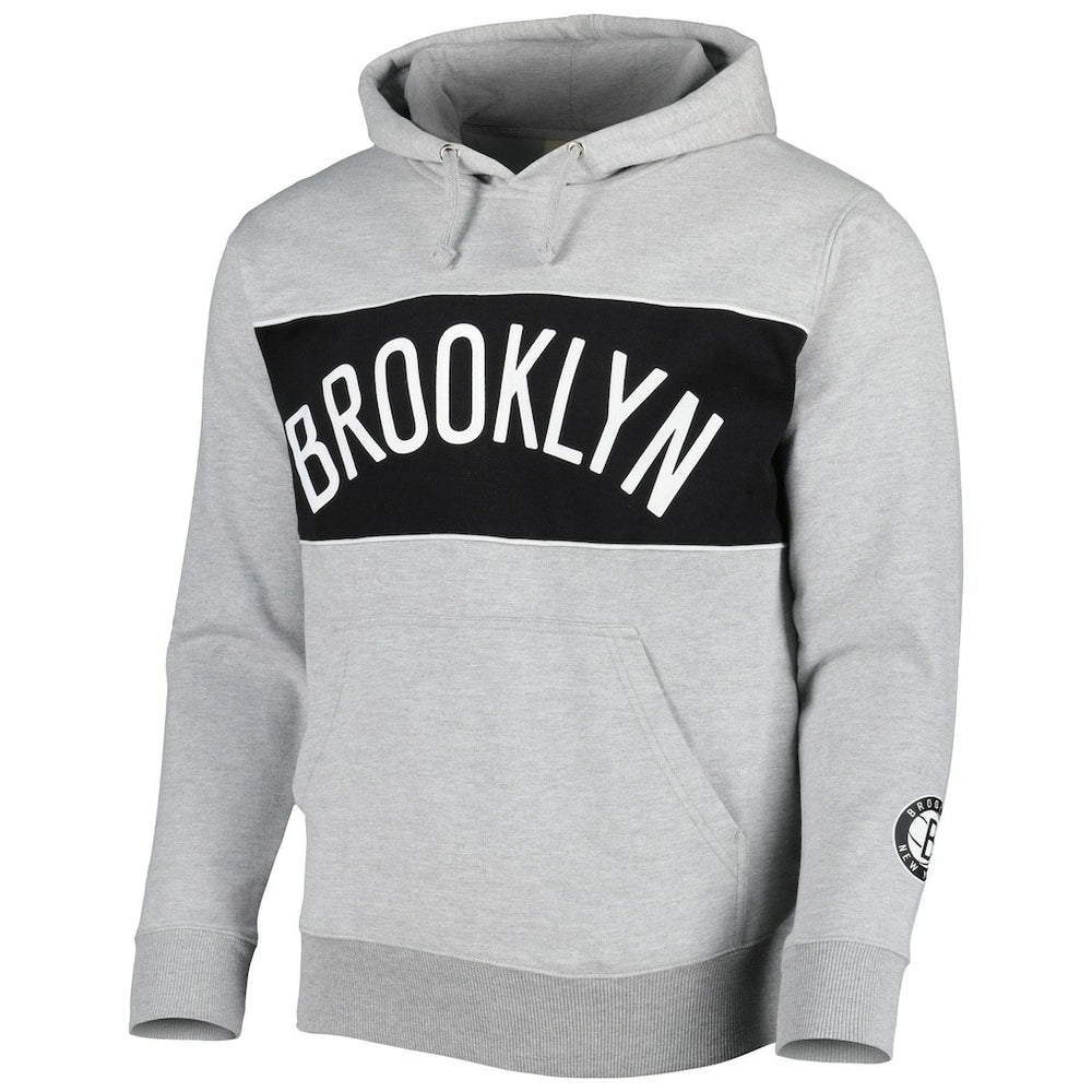 Fanatics - Brooklyn Nets Wordmark French Terry Pullover Hoodie - Heather Gray